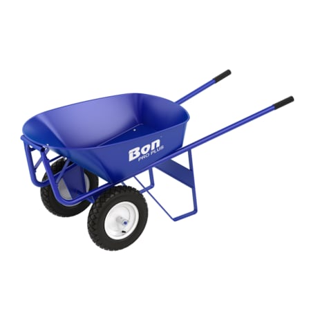 Bon Tool Roofer'S Barrow, 6 Cubic Feet Steel Tray, Double Wheel Flat Free 19-105